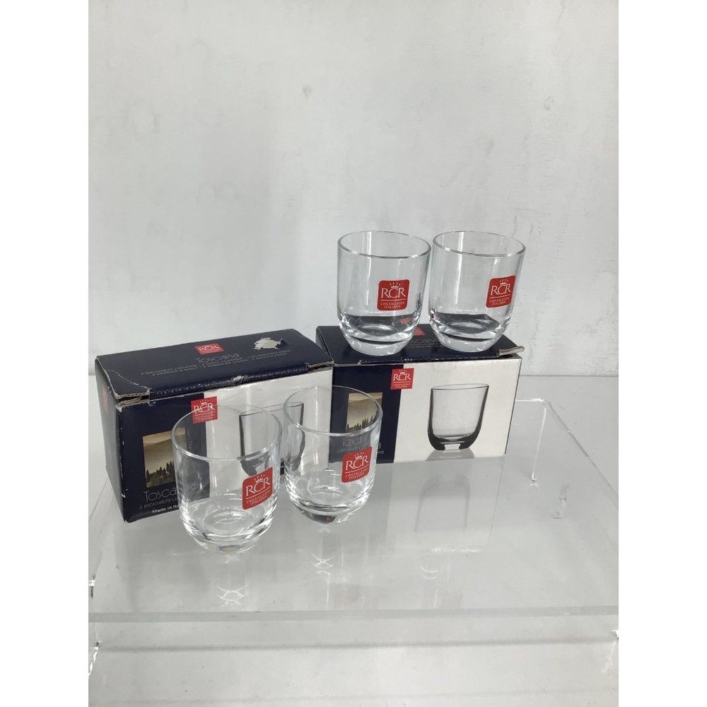 Toscana RCR Cristalleria Italiana 2 Boxes of 2 Shot Glasses